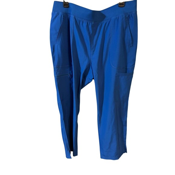 NWT Cherokee Women Mid Rise Tapered Leg Pant Petite Size XL CK065AP RYPS Royal - Picture 2 of 10